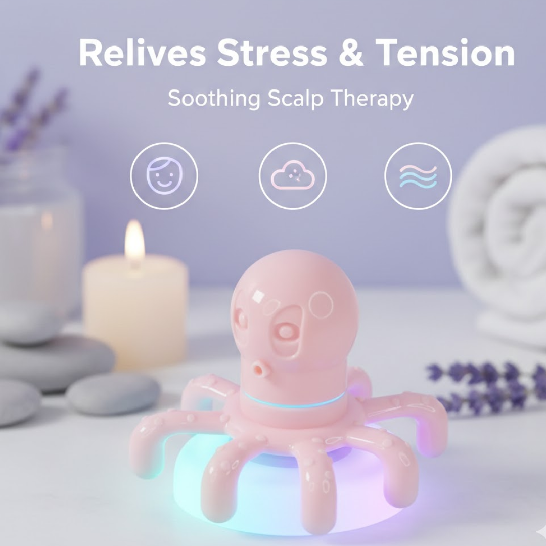 Octopus Head Massager – Ergonomic Stress Relief Tool