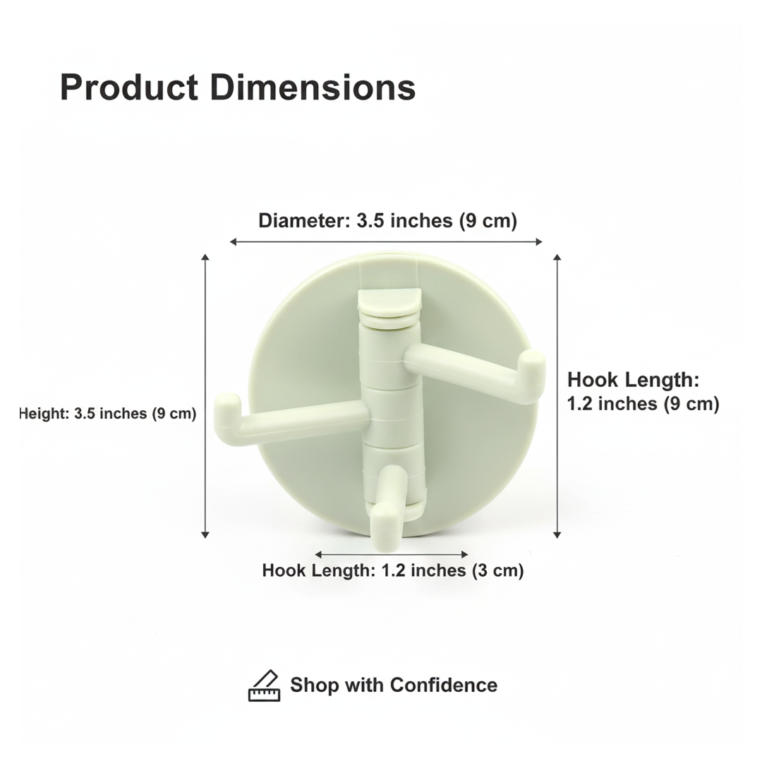 Clutter-Free Storage Punch-Free Sticky Hook – 3-Hook