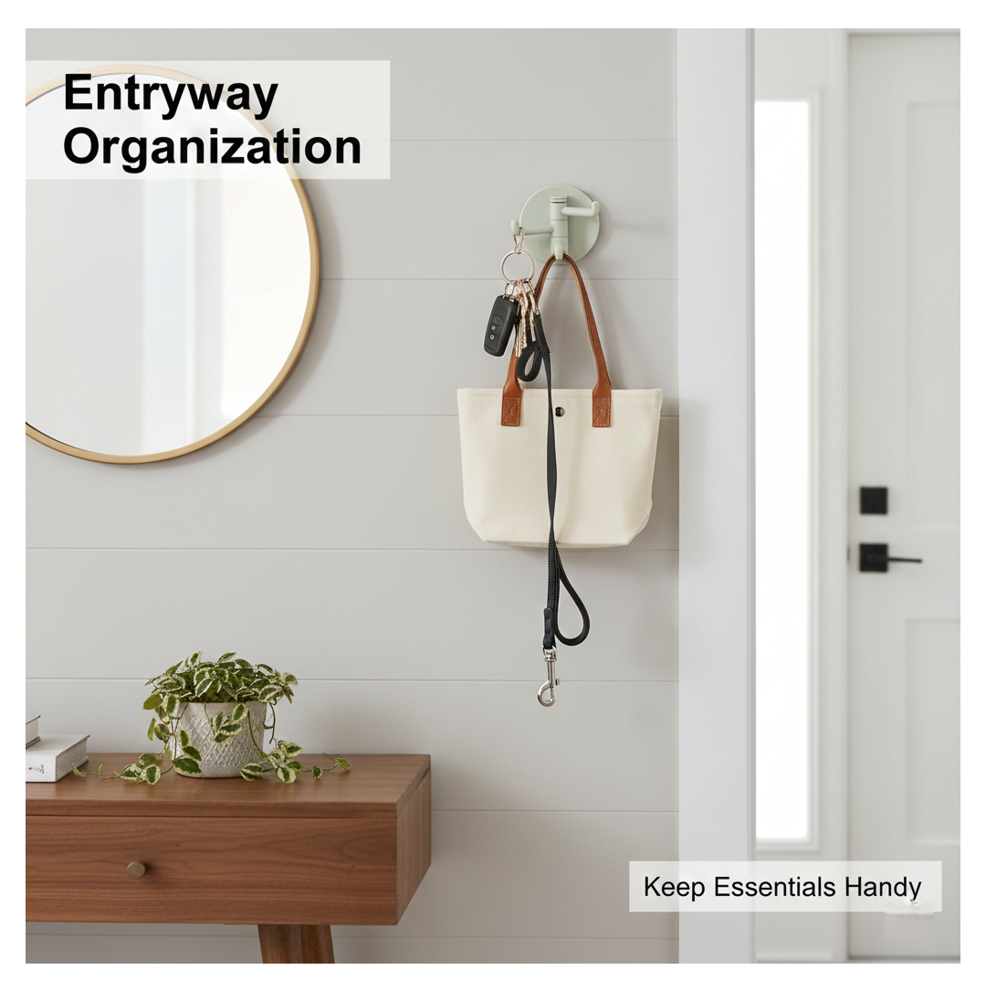 Clutter-Free Storage Punch-Free Sticky Hook – 3-Hook