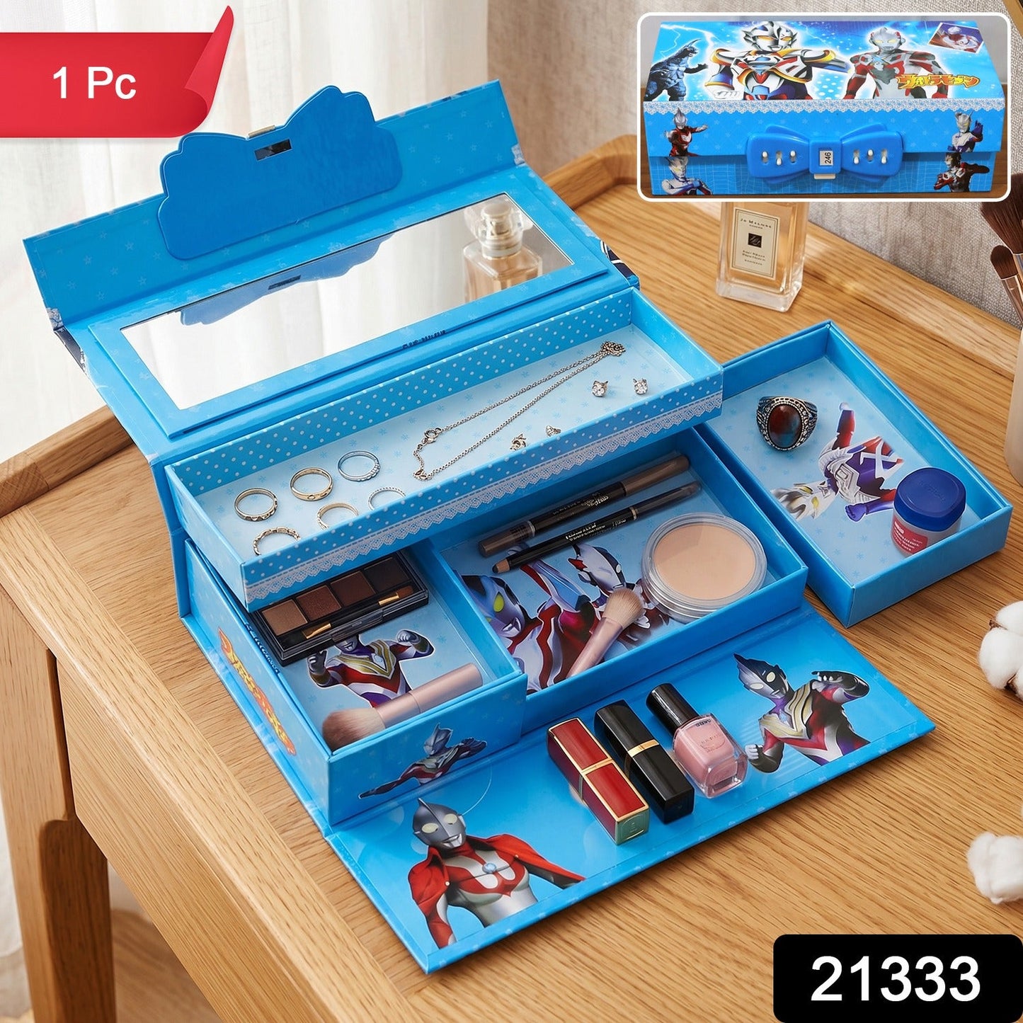 Multipurpose Folding Makeup and Jewelry Storage Box – Compact & Portable
