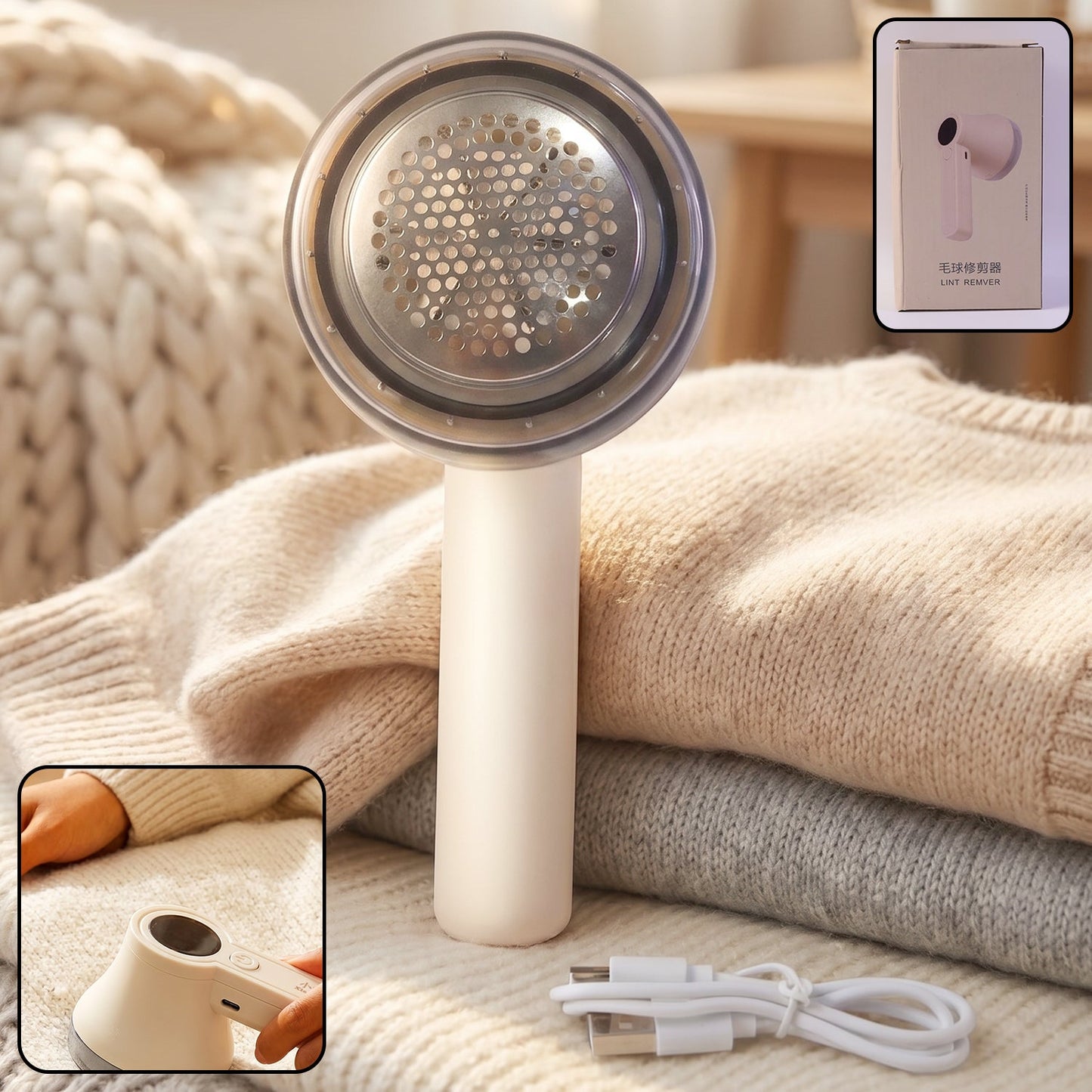 Travel-Ready Fabric Shaver – Effortless lint removal