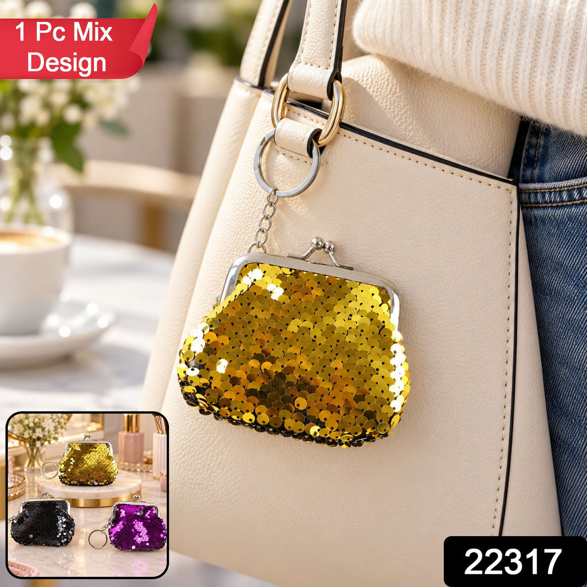 Cute Mini Coin Pouch with Key Ring for Travel Bags and Backpacks (1 Pc) - view 2
