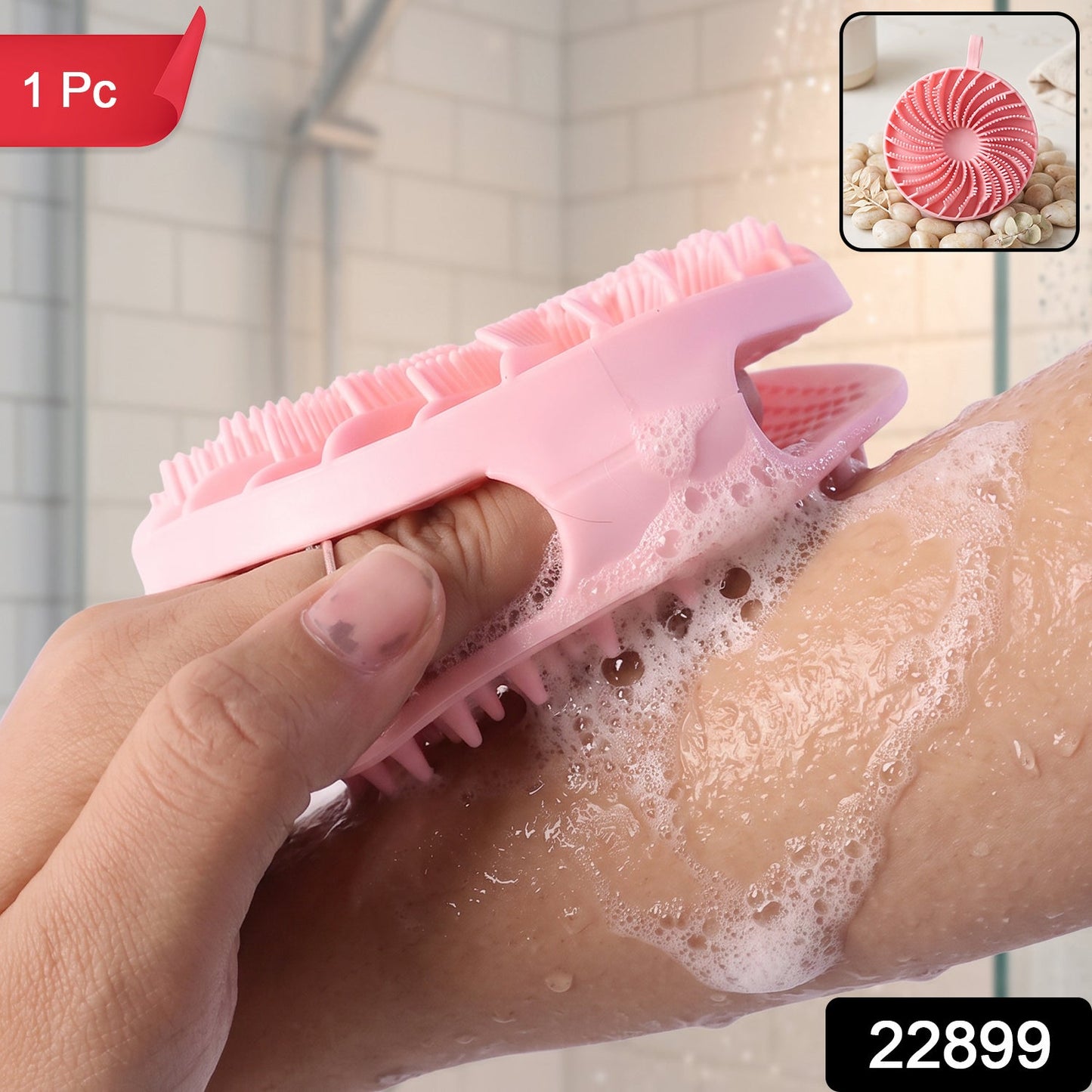 Soft Silicone Body Bath Scrubber Back Brush for Shower Cleaning and Massage (1 Pc)