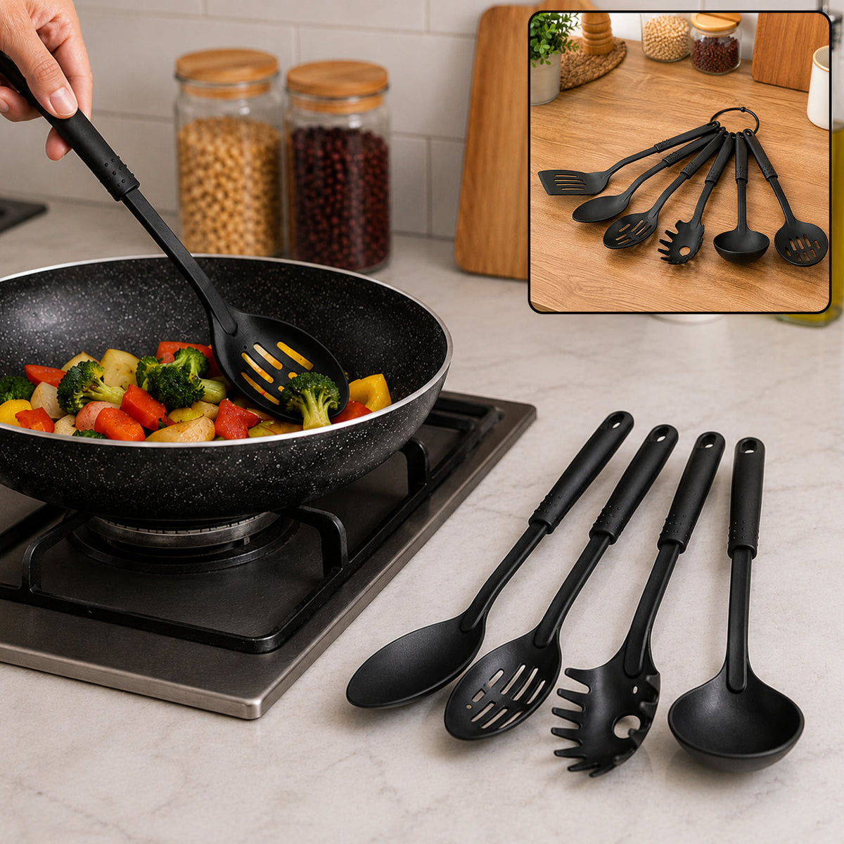 Non-stick Spoon Set – Heat-Resistant Utensils (6 Pc) - view 1