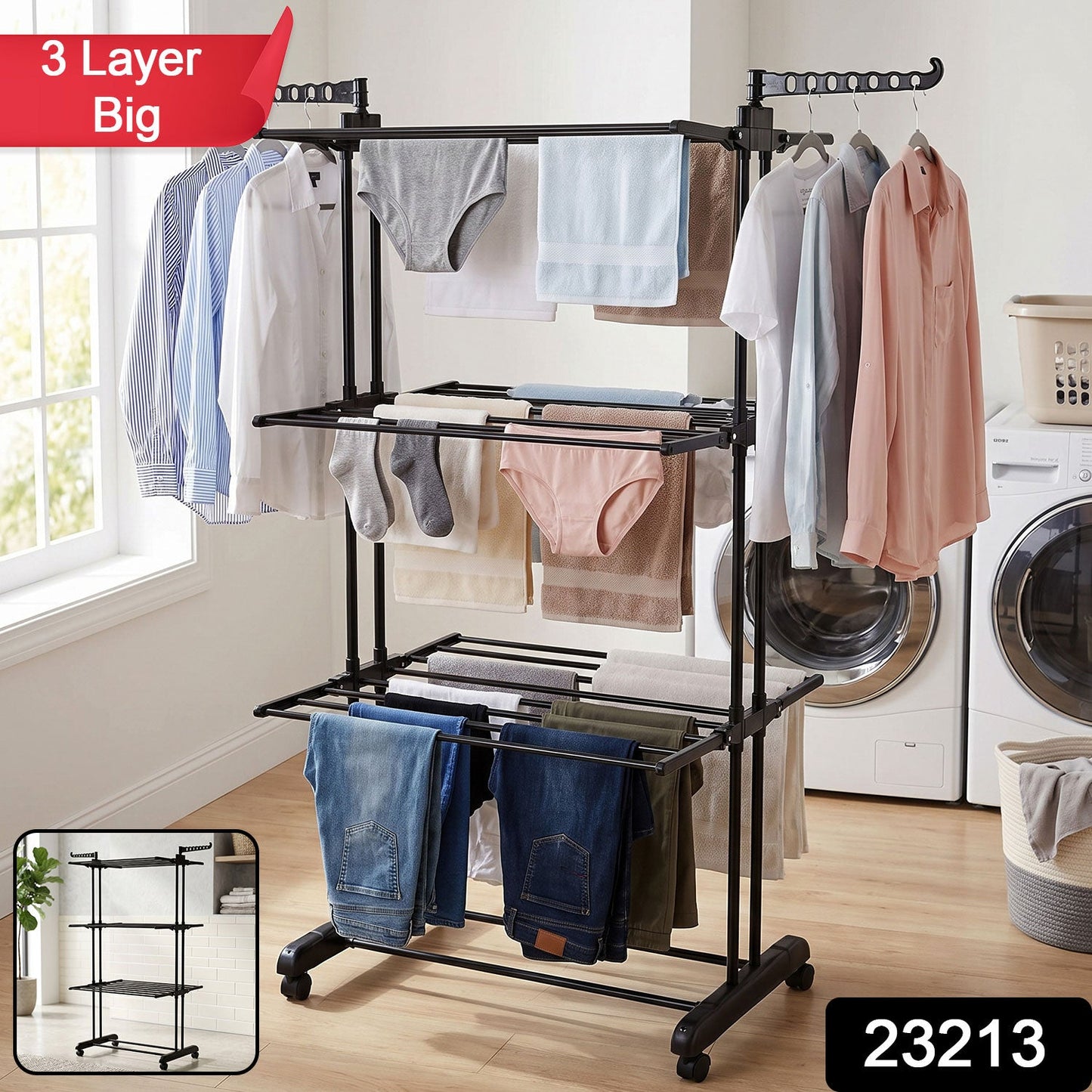Clutter-Free Storage Expandable Garment Rack – Layer Cloth - main product view