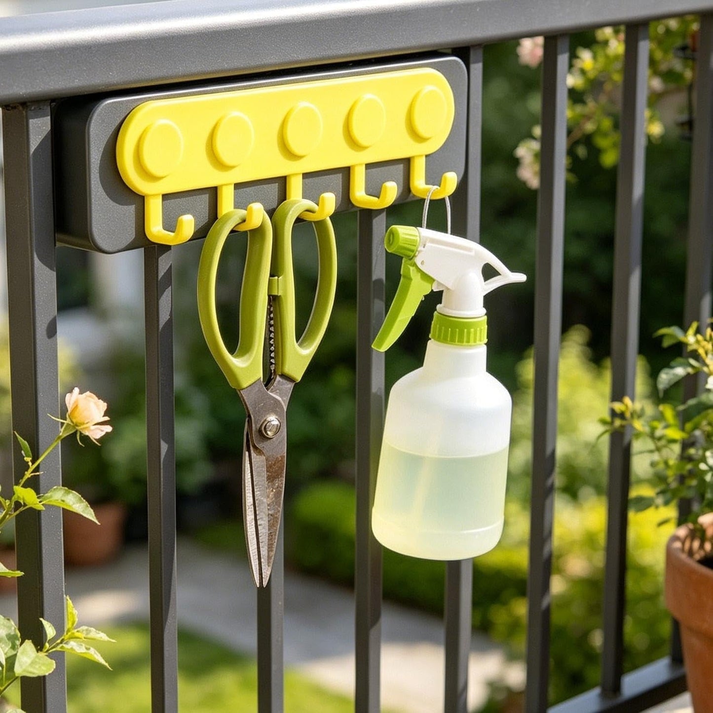 Stay Organized Self-Adhesive Plastic 5-Hook Wall (1 Pc)