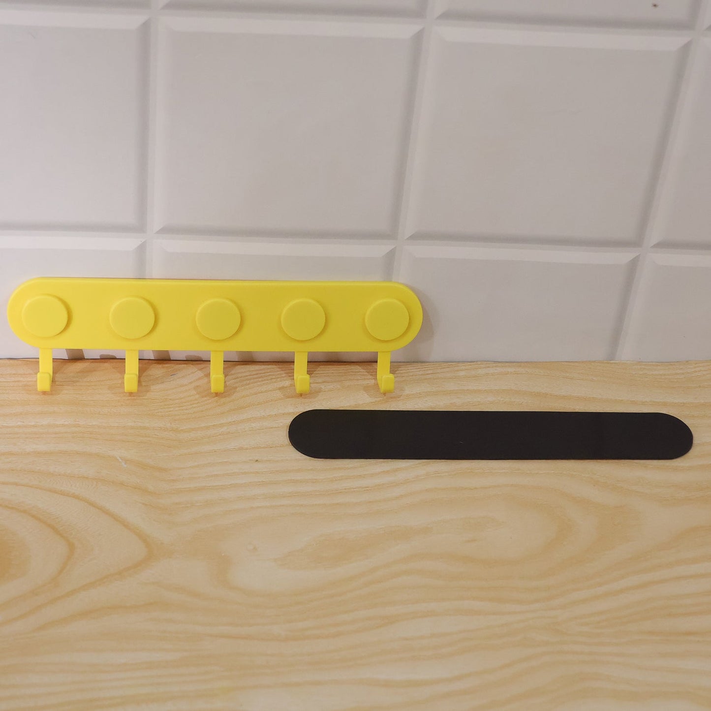 Stay Organized Self-Adhesive Plastic 5-Hook Wall (1 Pc)