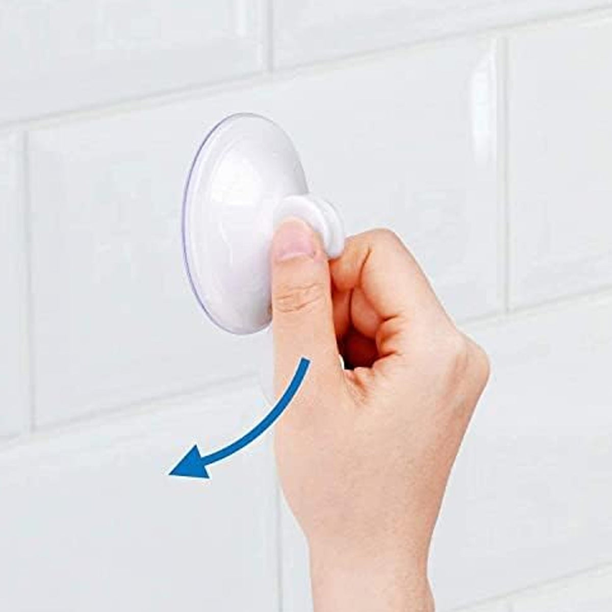 Round suction hook installation view