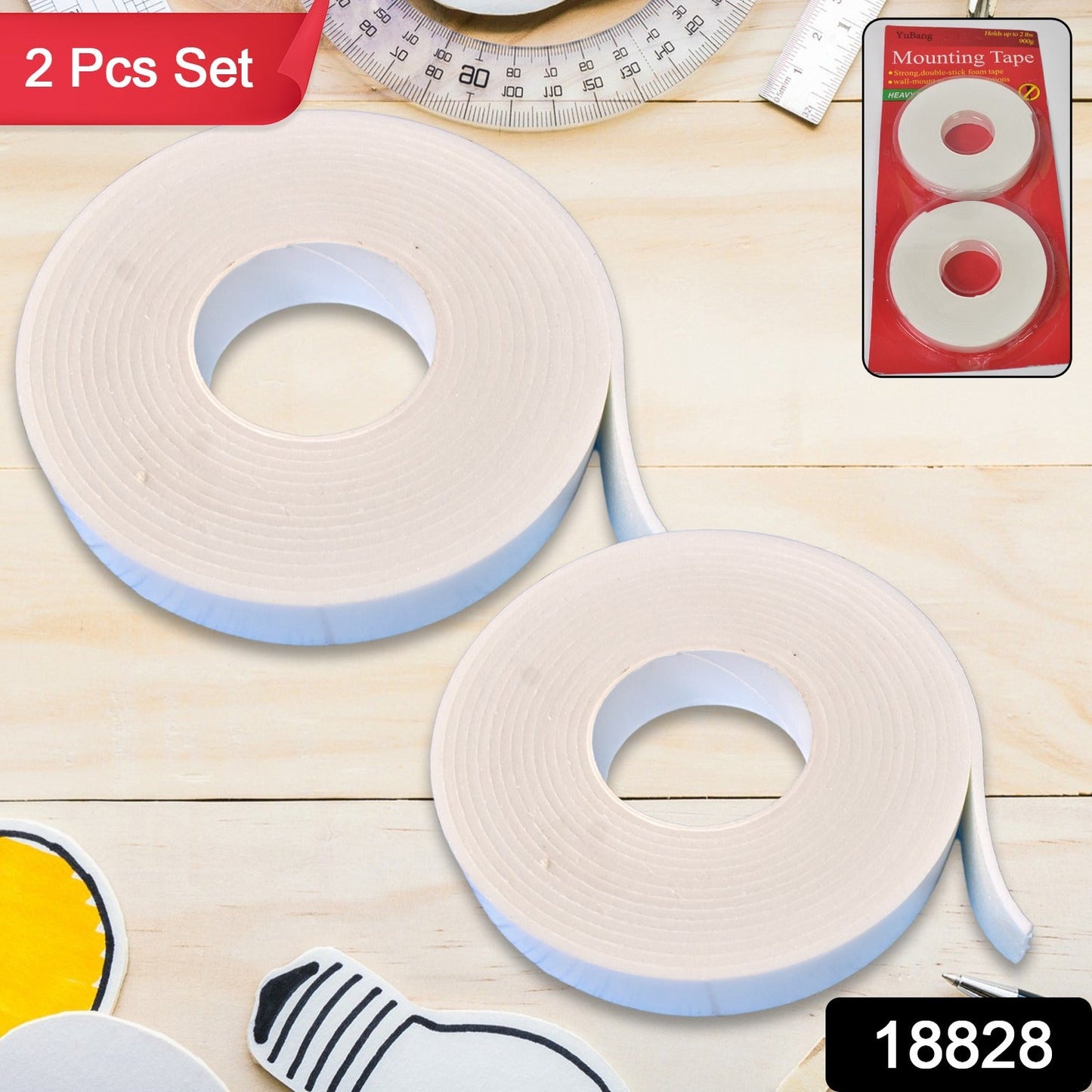 Double Sided Foam Mounting Tape – Strong Adhesive, 2 Pcs Set | TapeHub