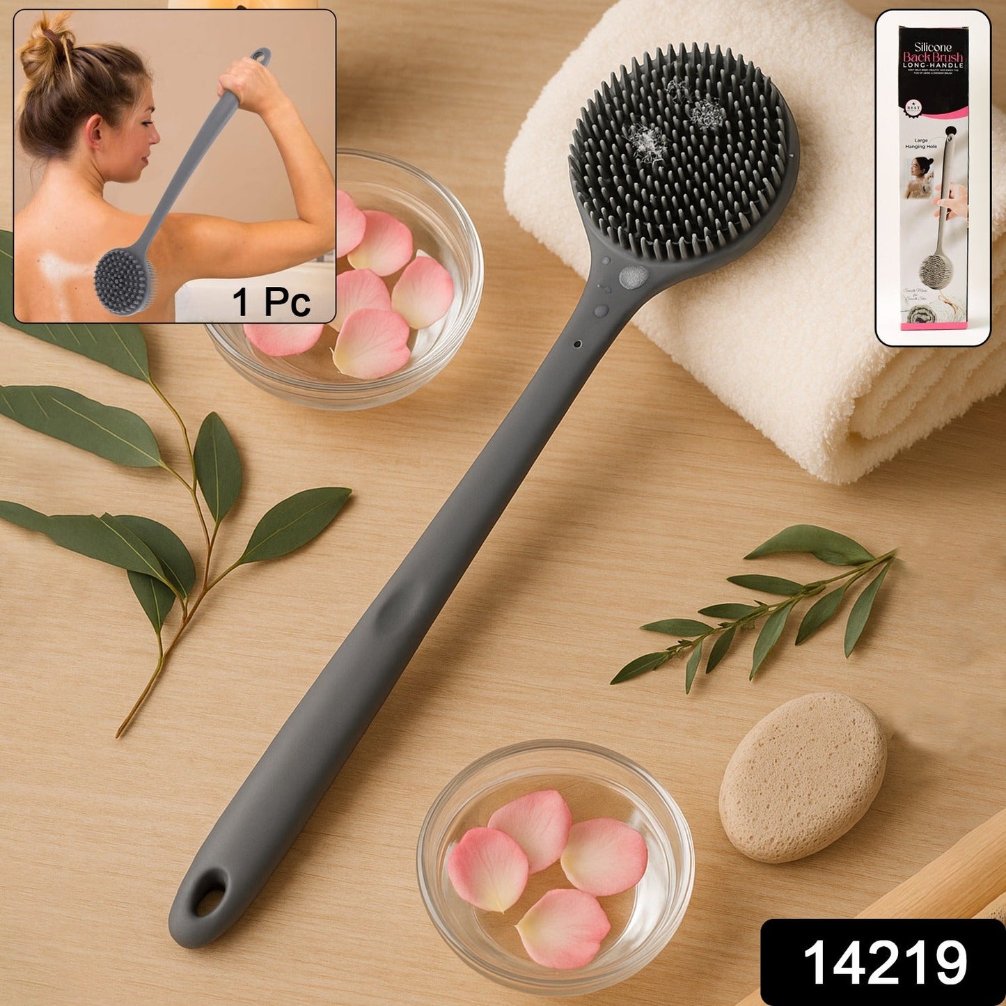 Silicone Back Scrubber Brush – Long Handle for Gentle Exfoliation