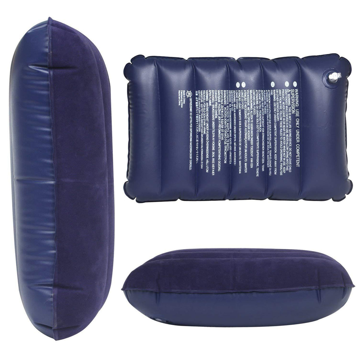 Inflatable Travel Pillow – Velvet Air Comfort (Blue)