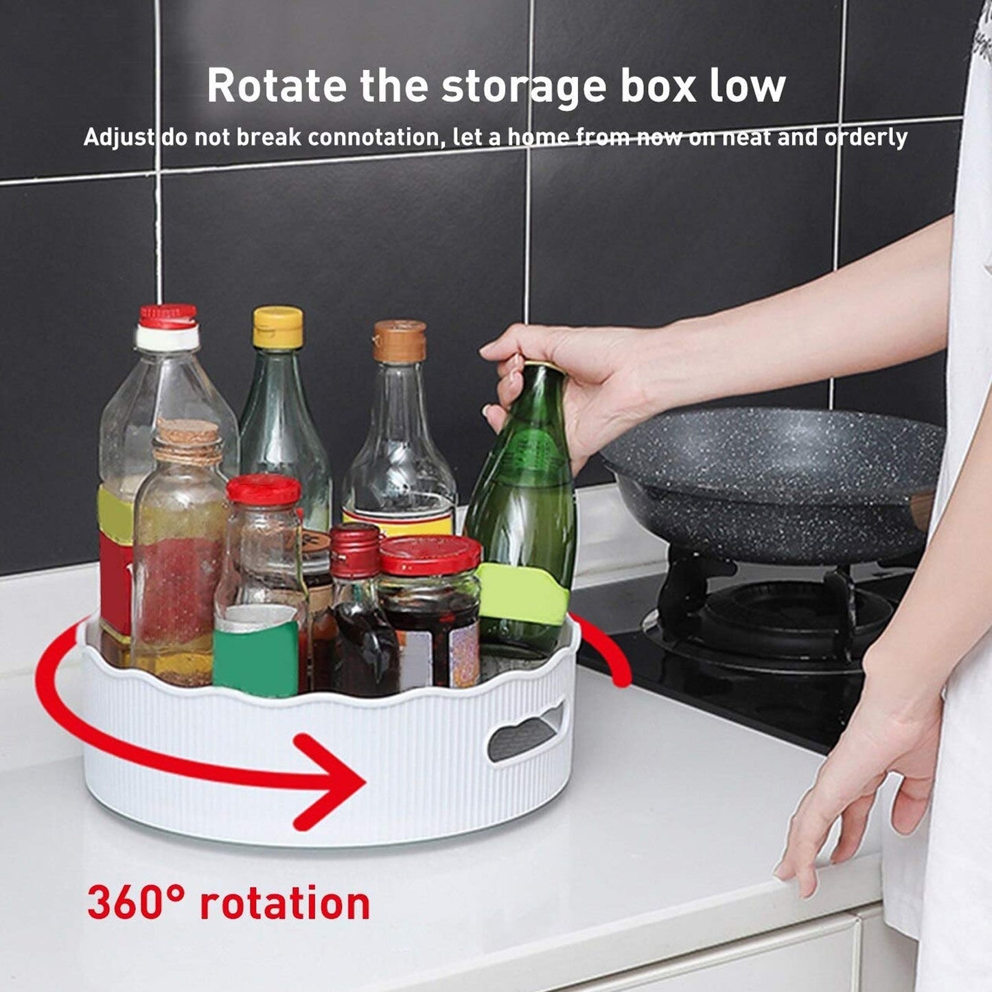 Stay Organized Rotating Kitchen Organizer – 360° Storage