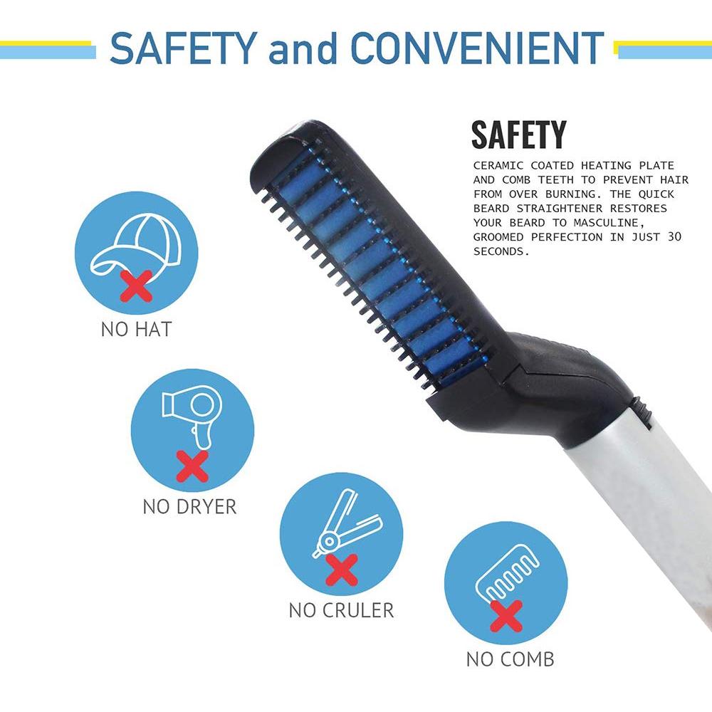 Men's Hair & Beard Straightener – Quick Styling Comb