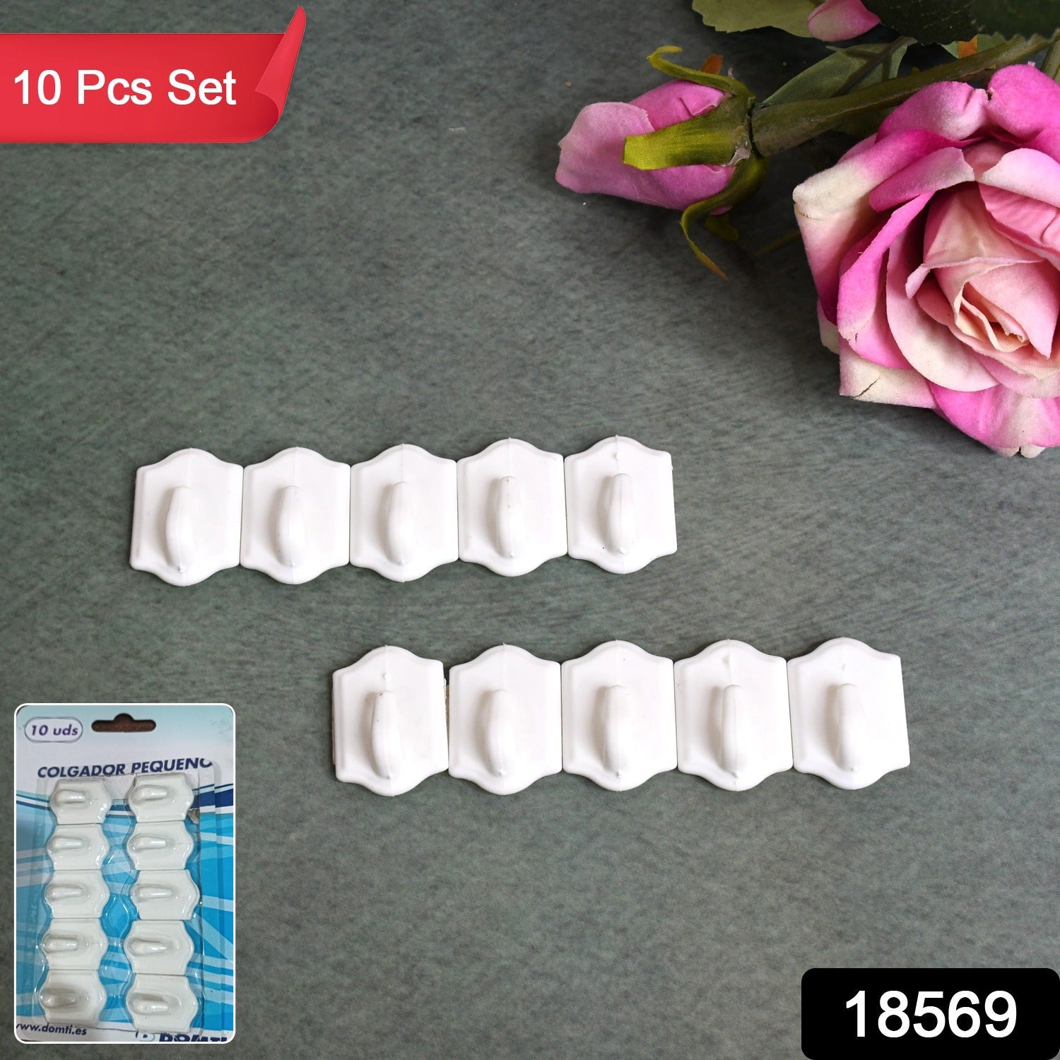 Adhesive Wall Hooks – Strong Drill-Free Set - main product view