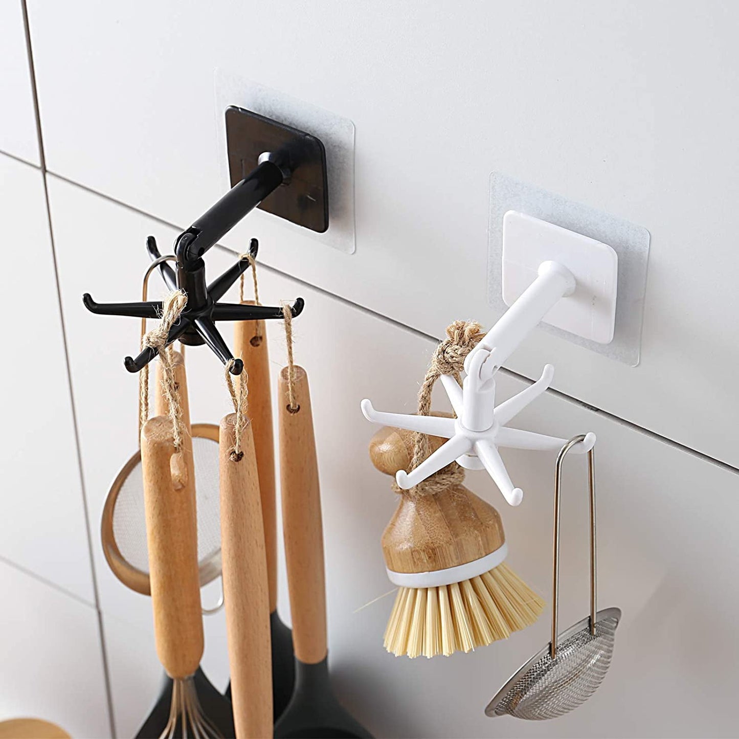 Space-Saving Rotatable Hooks – 360° Swivel for Storage