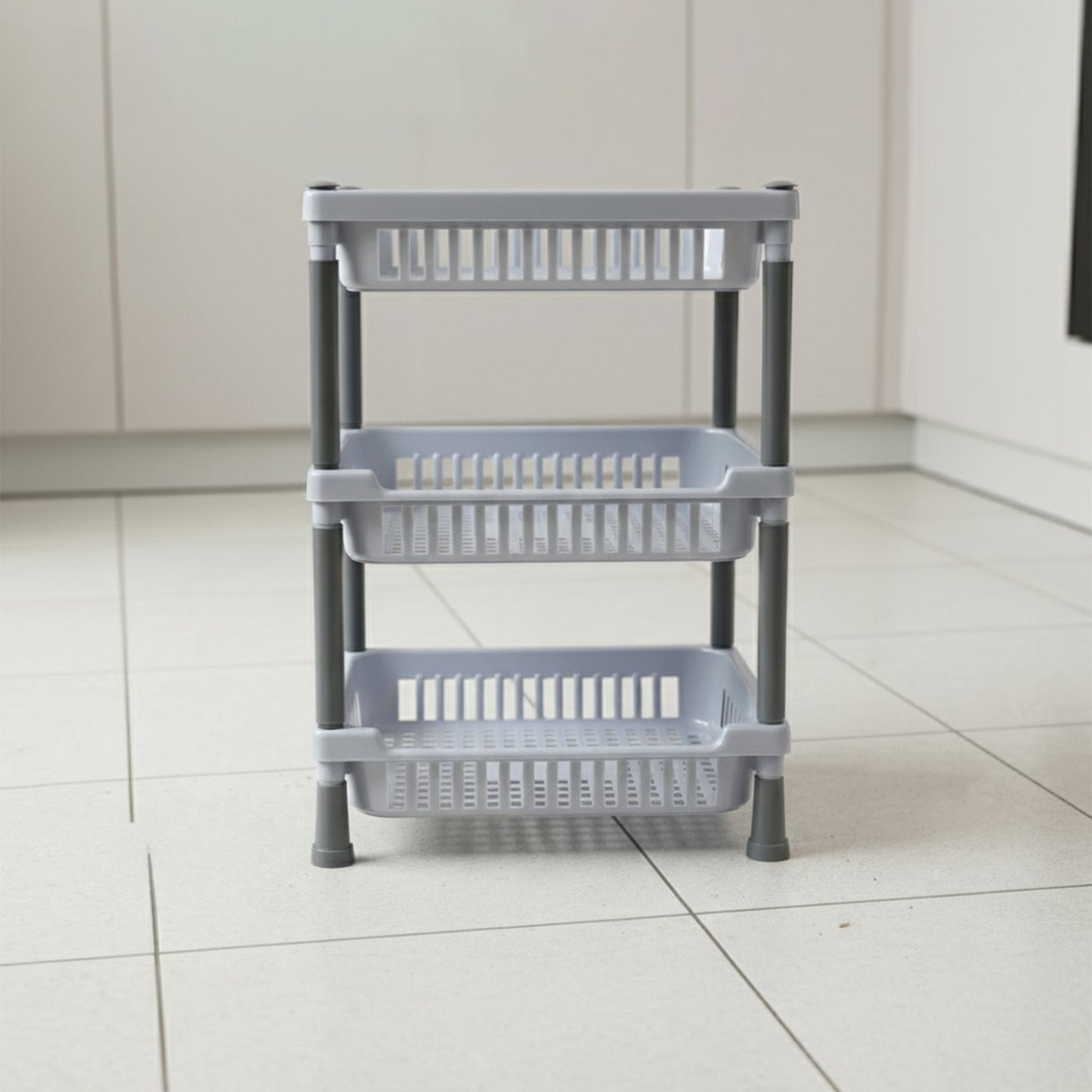 Stay Organized Kitchen Storage Basket Rack – 3-Layer