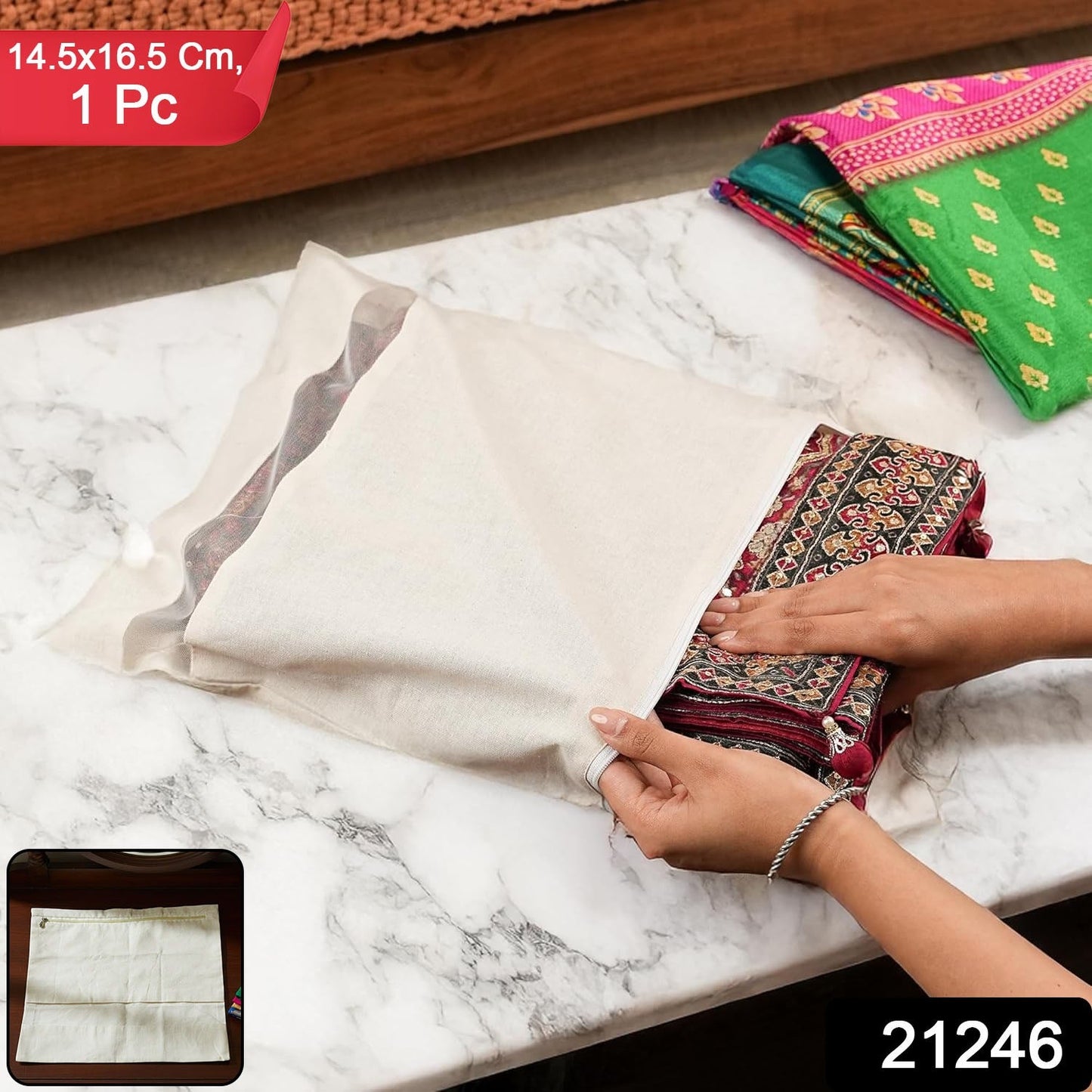All-in-One Saree Storage Bag – Zip Closure Organizer - main product view