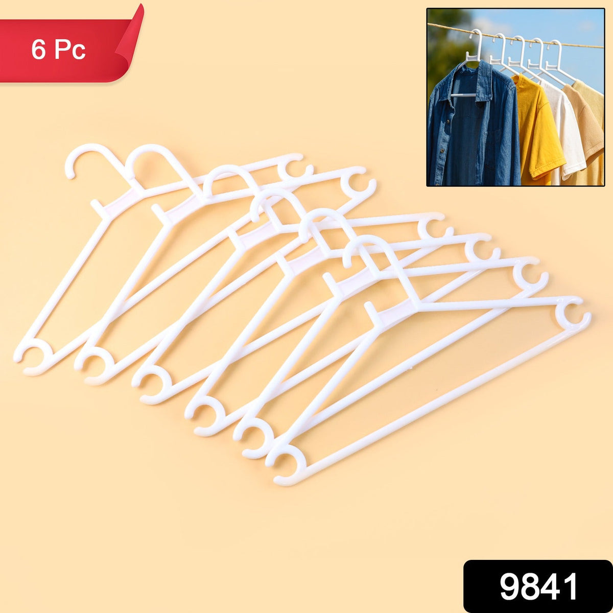 Space-Saving Plastic Clothes Hangers – Durable & Set - main product view