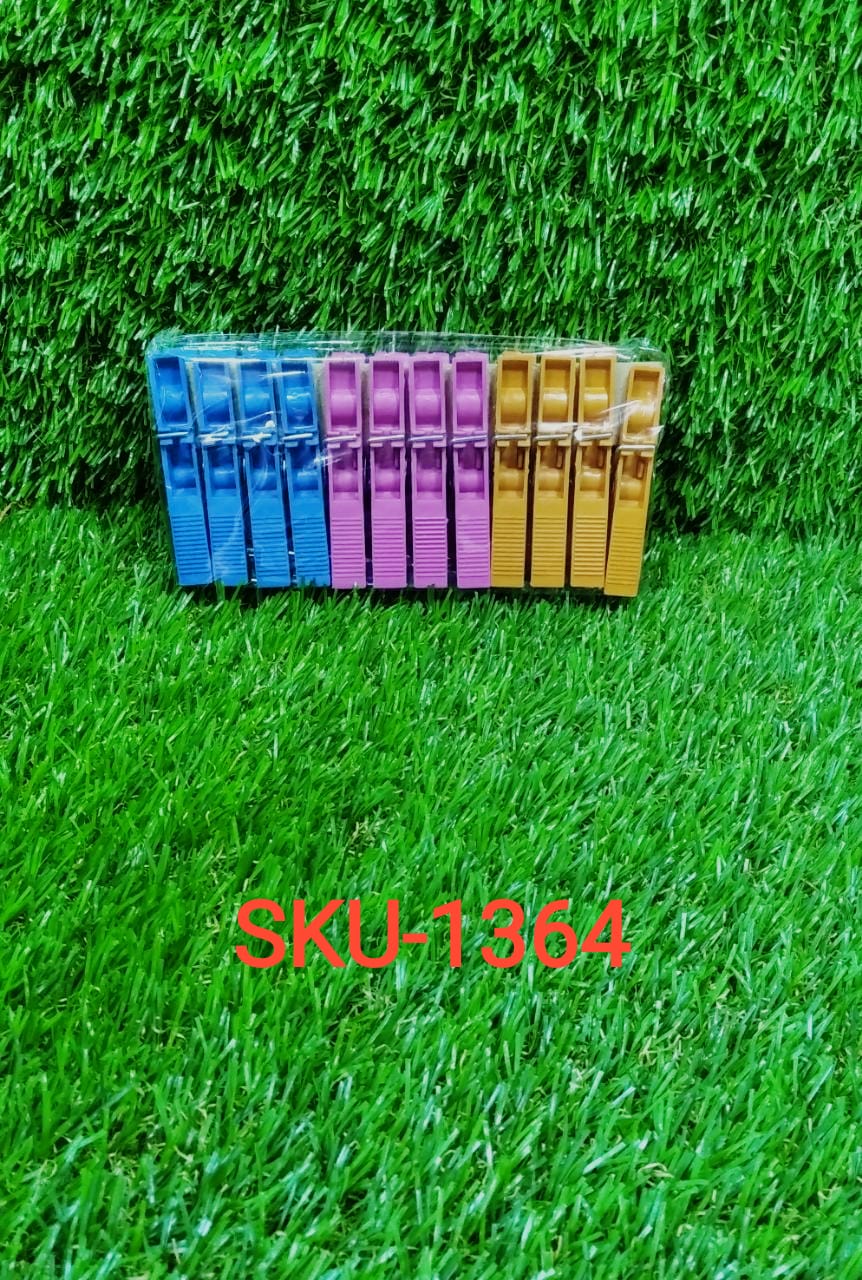 Cloth Clips 12 Pcs Multicolour – Strong Grip Laundry Pegs