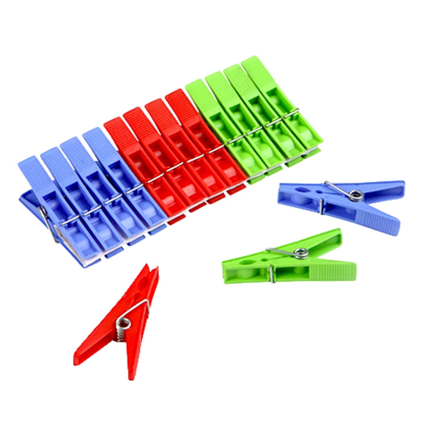 Cloth Clips 12 Pcs Multicolour – Strong Grip Laundry Pegs