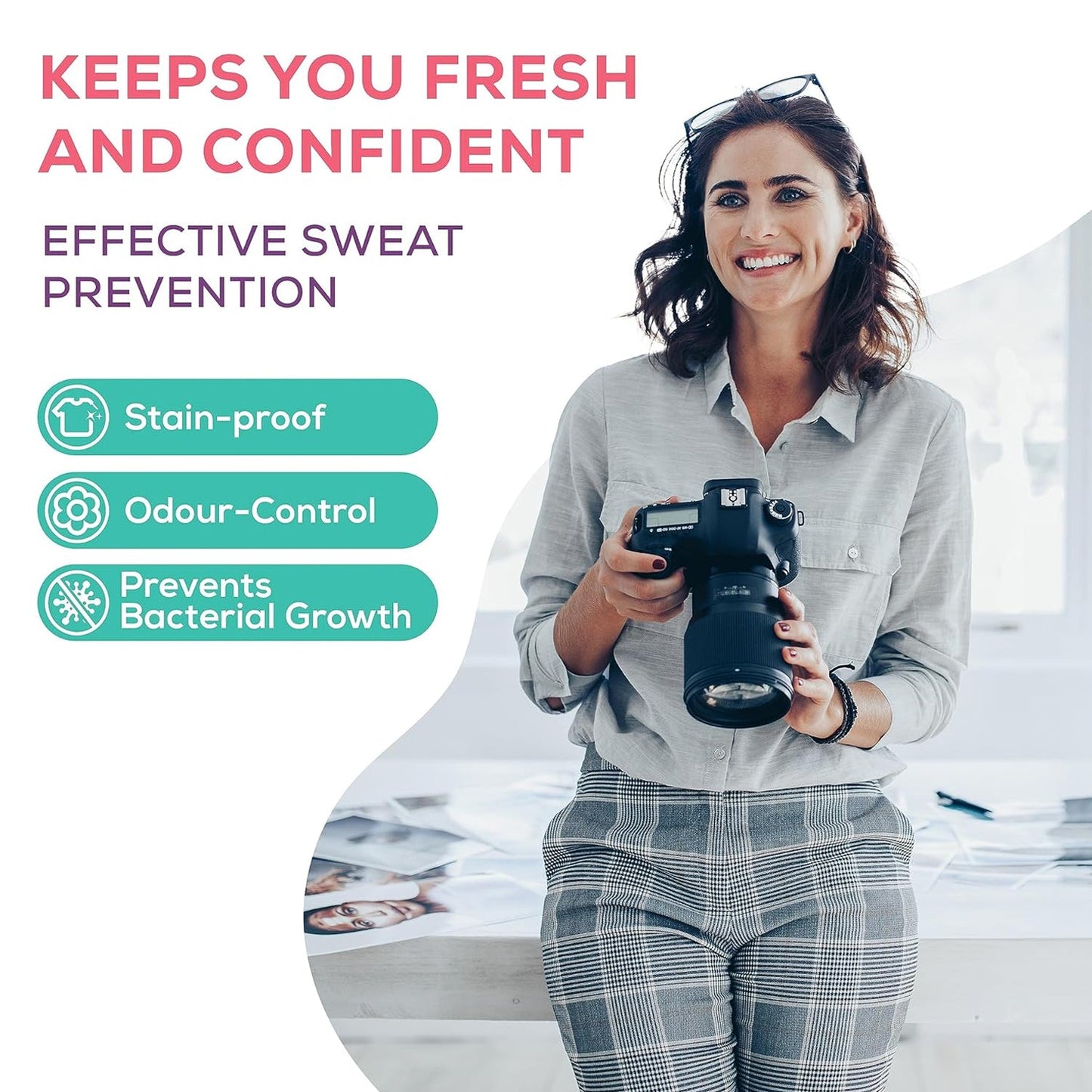Underarm Sweat Pads – Highly Absorbent Disposable Cotton (10 Pack)