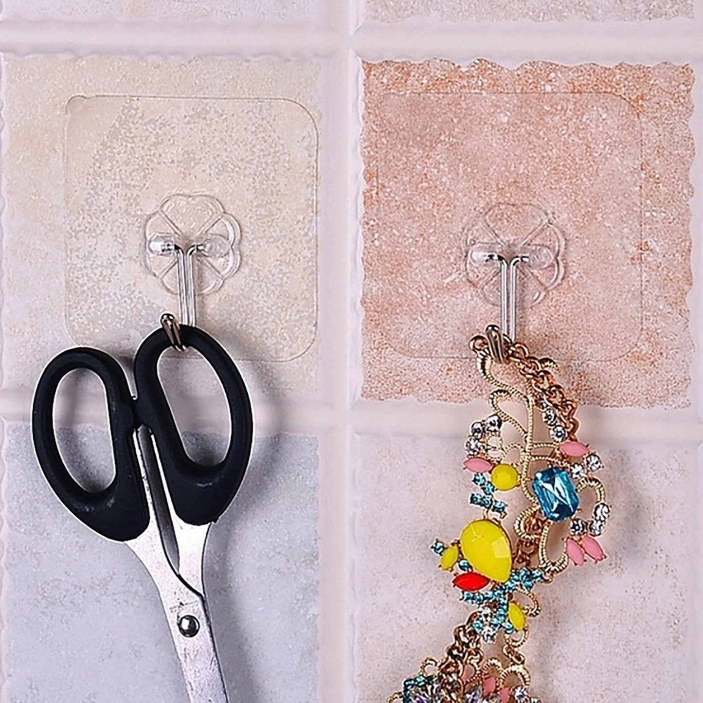 Heavy-Duty Adhesive Wall Hooks – Pc Transparent Set