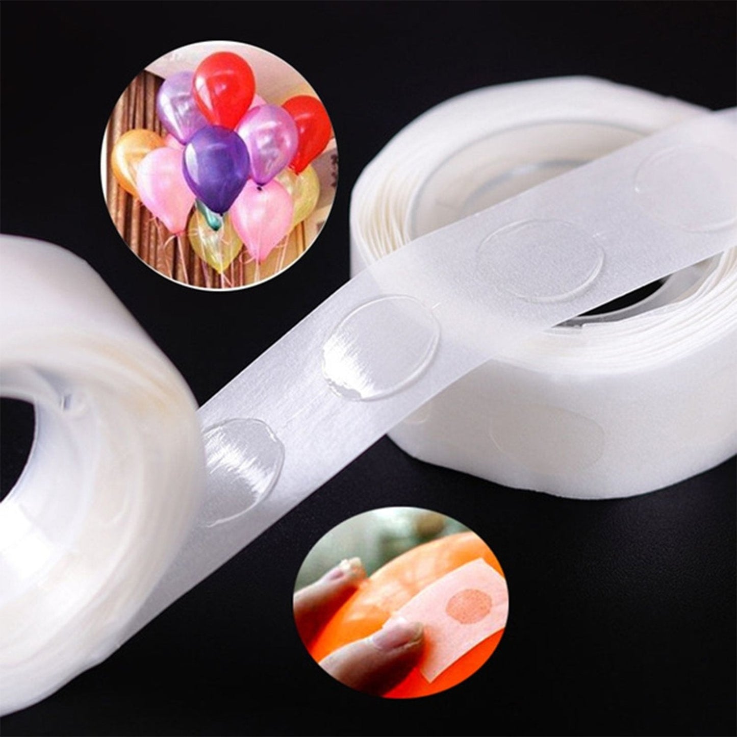 Delightful baby shower decoration featuring balloons effortlessly held by glue dots.