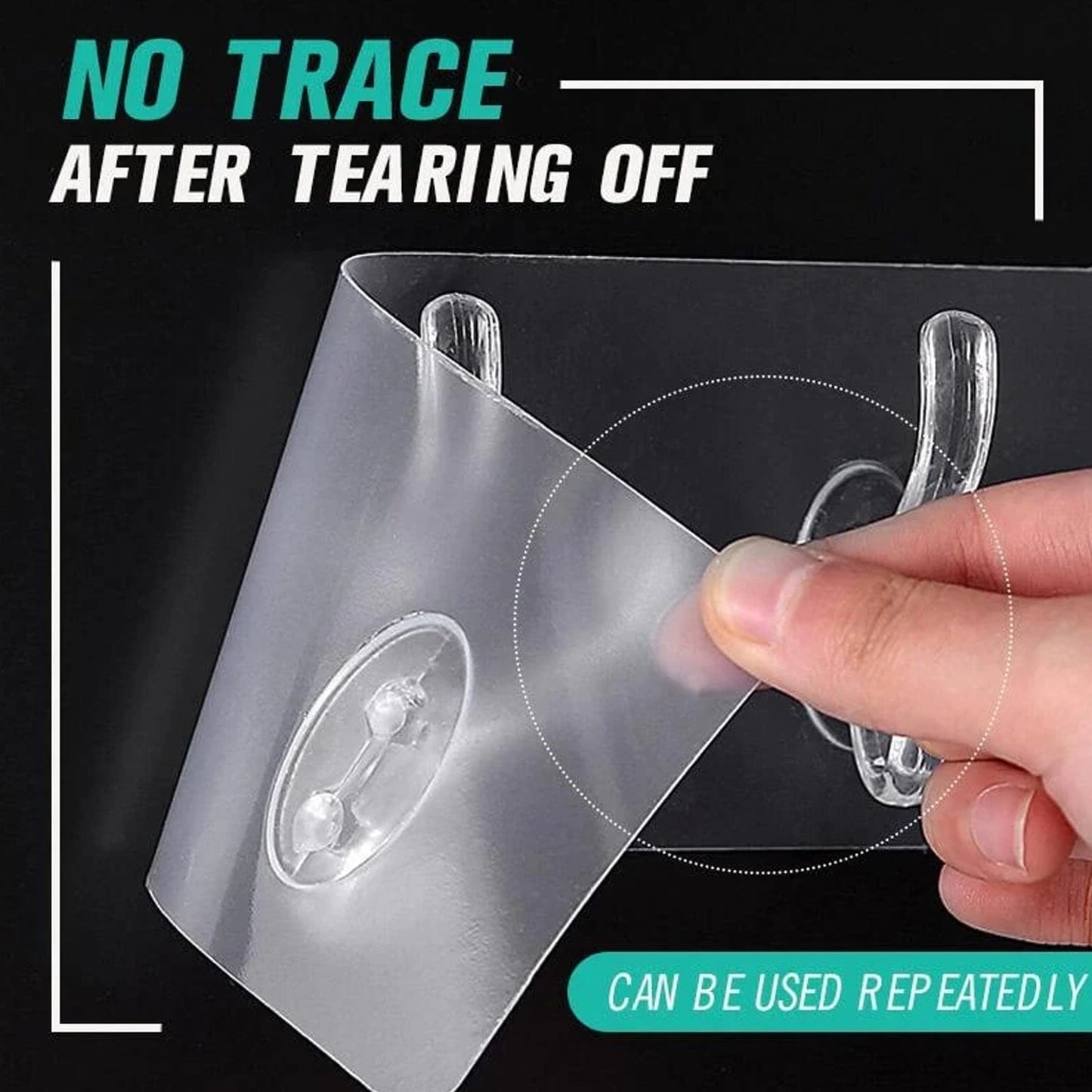 Heavy-Duty Adhesive Wall Hooks – Transparent & 5 Pc