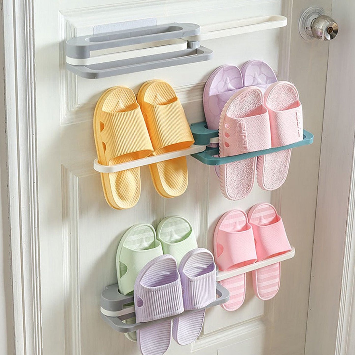 Space-Saving Folding Shoe Rack – Slipper Organizer