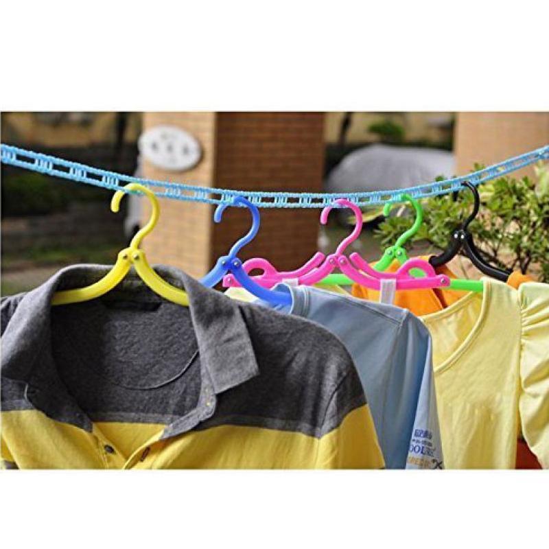 Nylon Clothesline – 5m Windproof Rope with Hooks