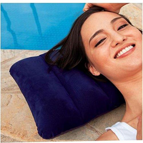 Inflatable Travel Pillow – Velvet Air Comfort (Blue)