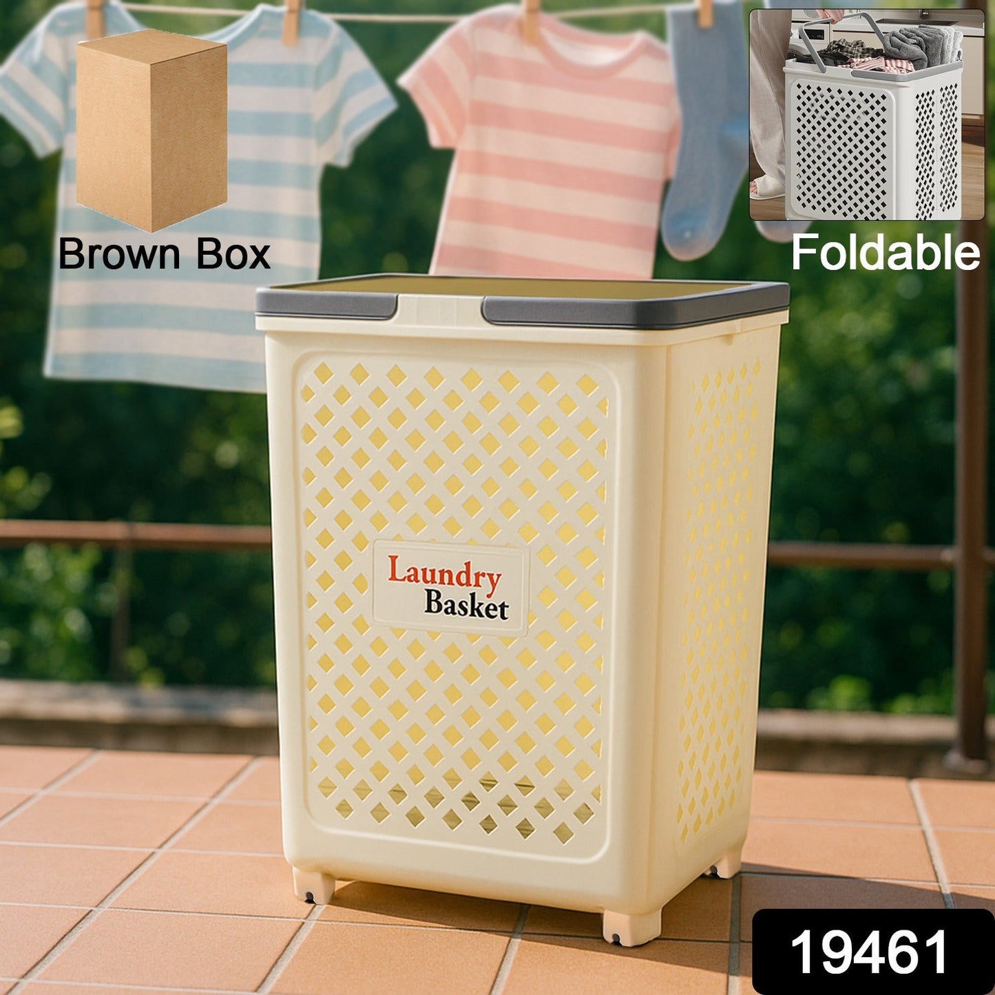 Space-Saving Large Laundry Basket with Wheels – Spacious - main product view