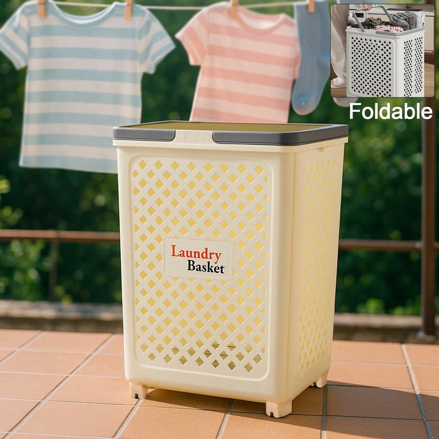 Space-Saving Large Laundry Basket with Wheels – Spacious