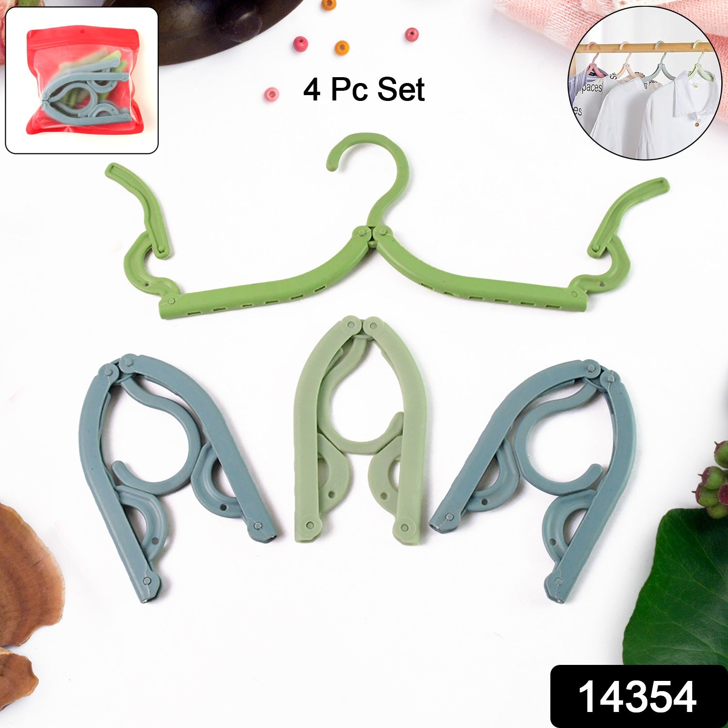 Space-Saving Travel Hangers – Compact 4-Pack for Easy - main product view