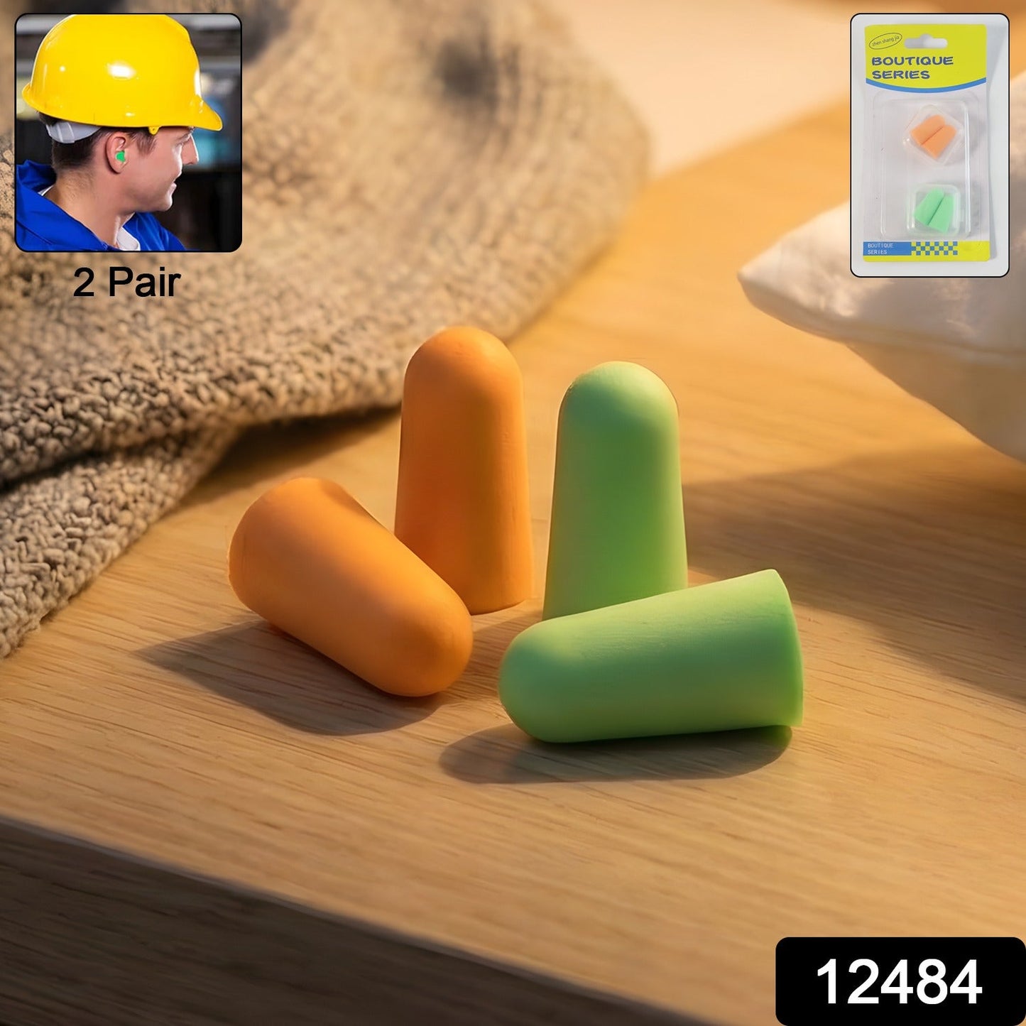 Noise Reduction Foam Ear Plugs – Soft, Reusable 2 Pair Set