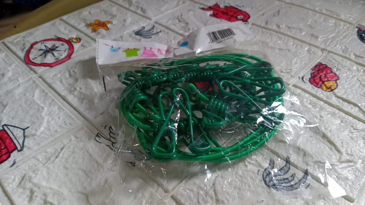Travel-Ready Clothes Drying Rope – Elastic with 12 Clips