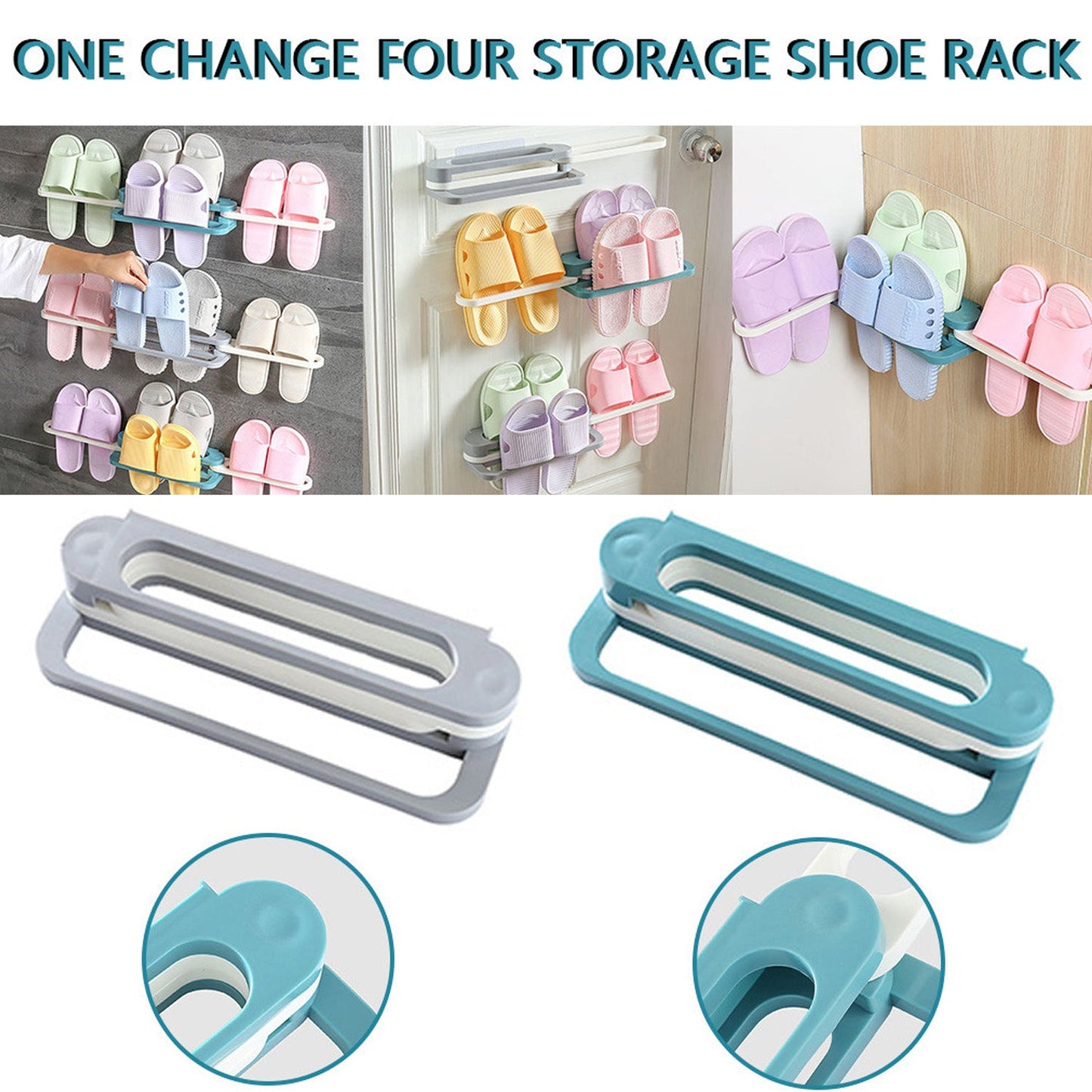 Space-Saving Folding Shoe Rack – Slipper Organizer