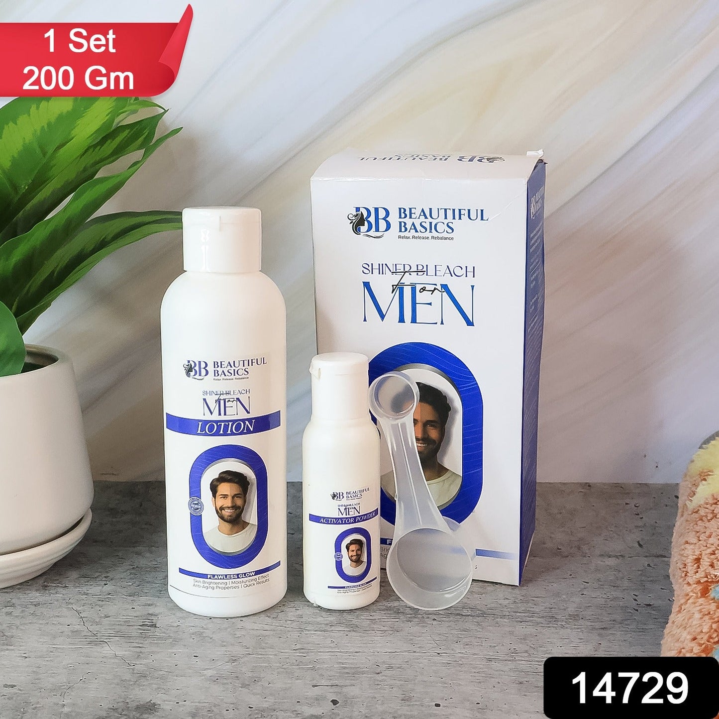 Men's Skin Bleach – Brightening Lotion & Activator Powder Set (200 gm)