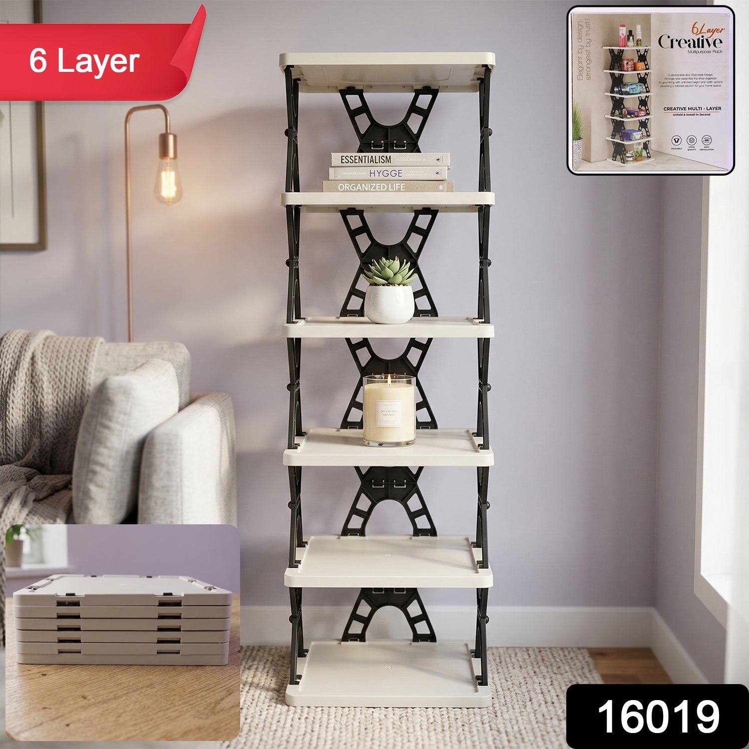 Space-Saving Multipurpose 6 Layer Storage Rack – Home - main product view
