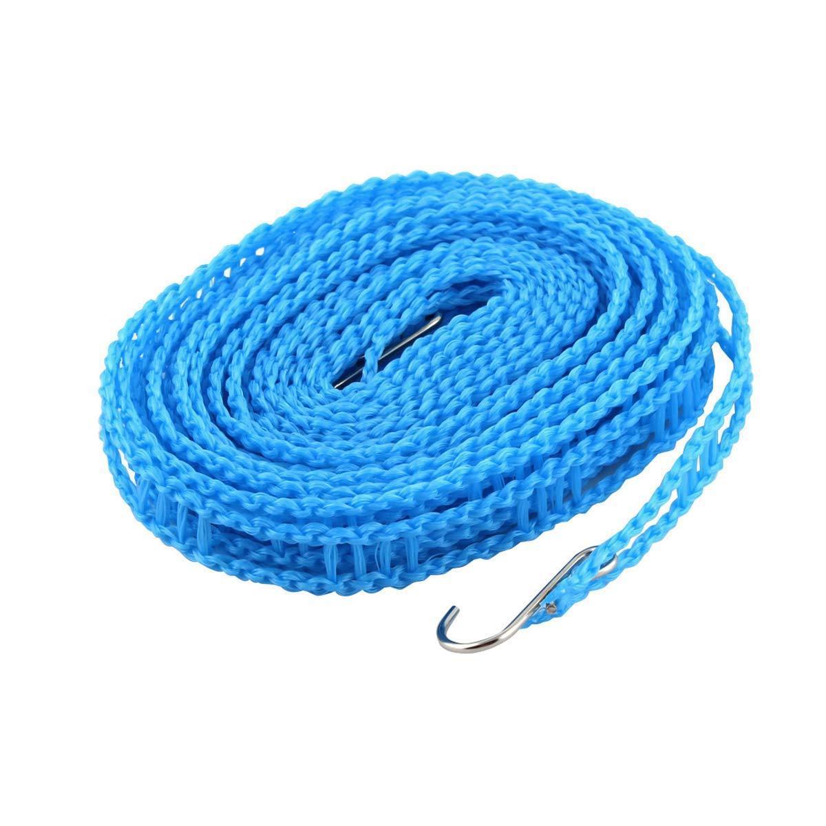 Nylon Clothesline – 5m Windproof Rope with Hooks