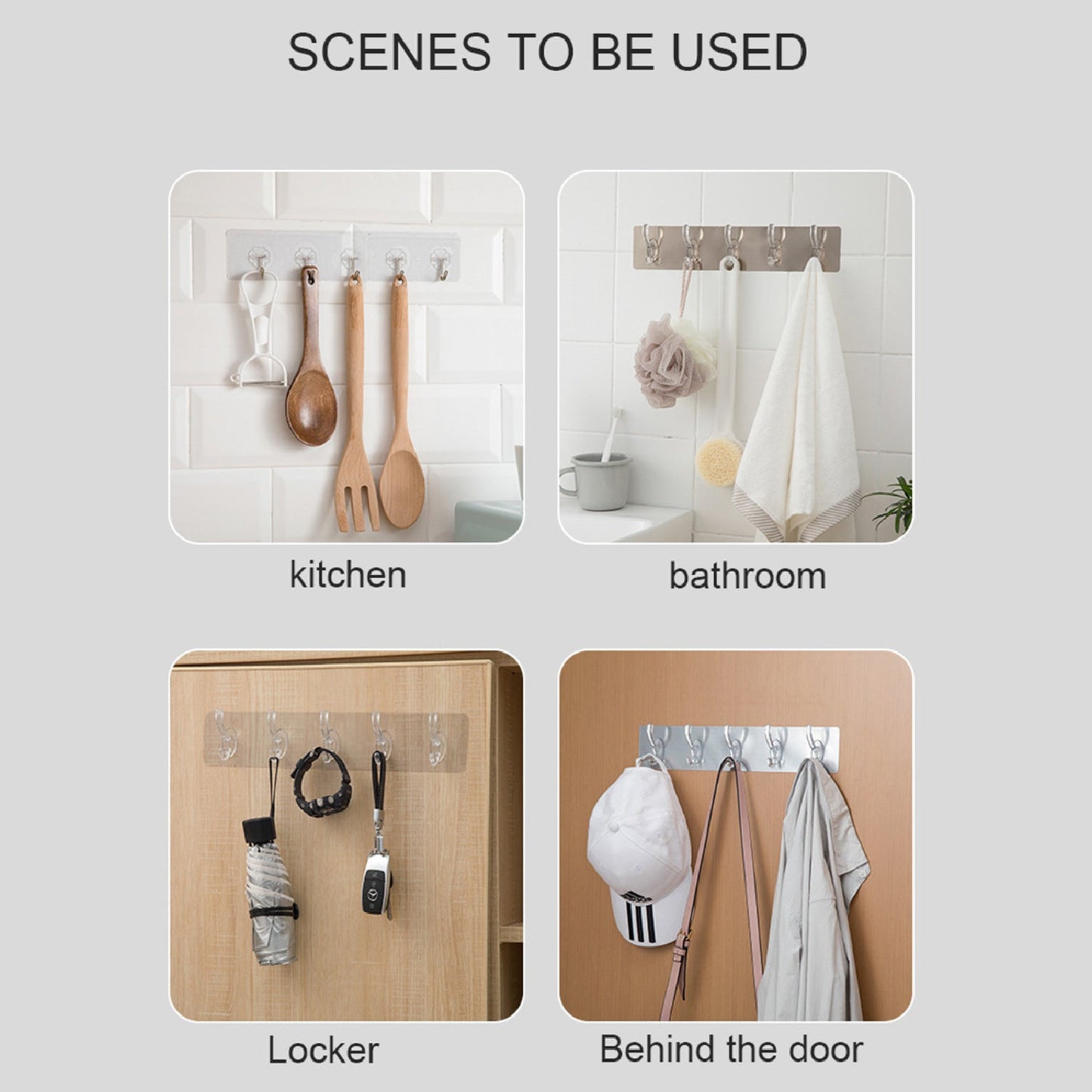 Heavy-Duty Adhesive Wall Hooks – Transparent & 5 Pc
