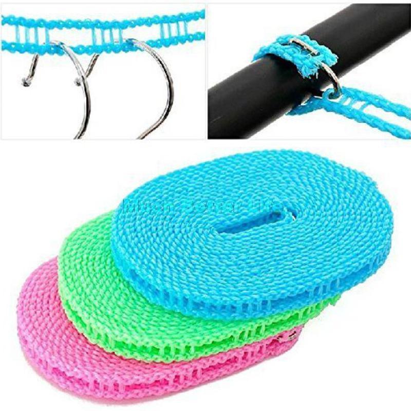 Nylon Clothesline – 5m Windproof Rope with Hooks - main product view