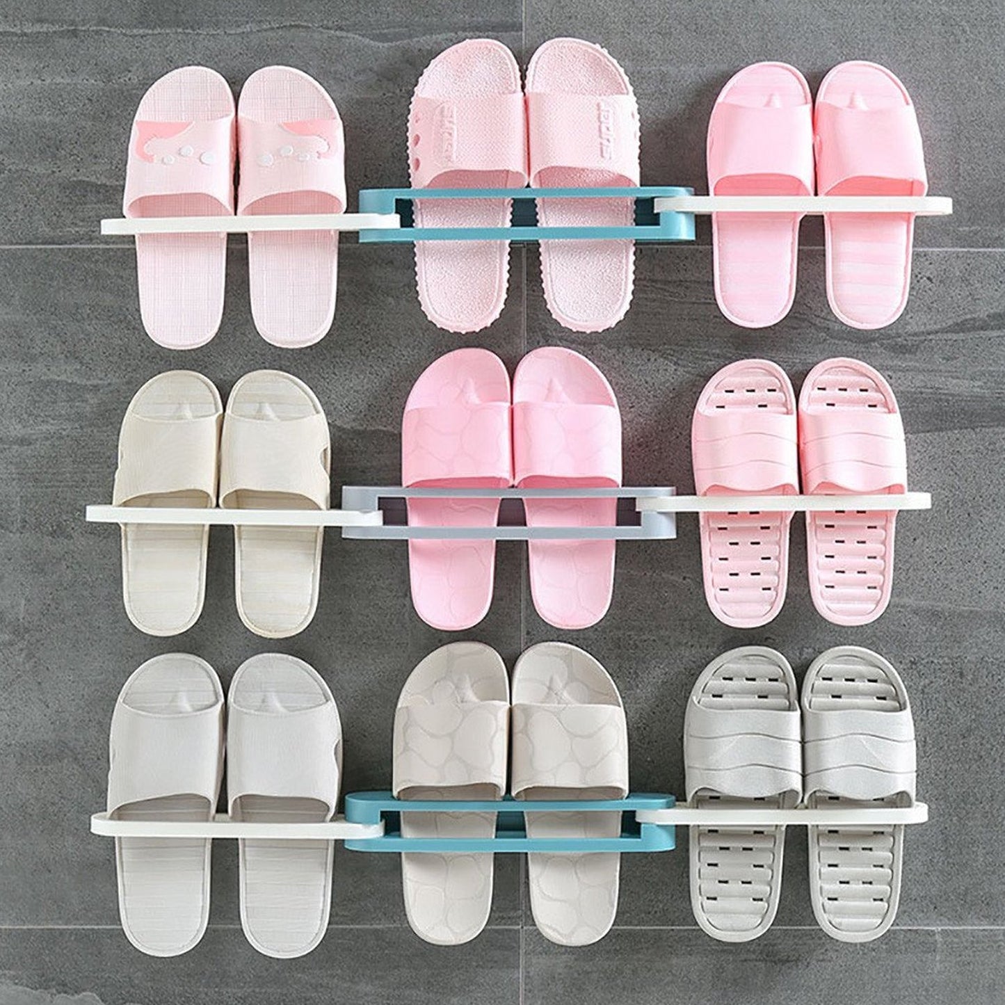 Space-Saving Folding Shoe Rack – Slipper Organizer