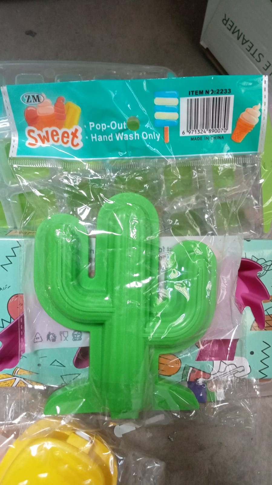 A recipe card showcasing ideas for making healthy and fun cactus-shaped ice cream molds.