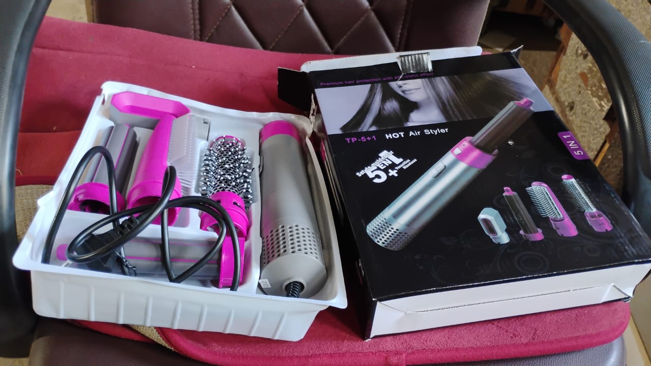 5 In 1 Hair Dryer Brush – Multifunctional Hot Air Styler with 1000W Power