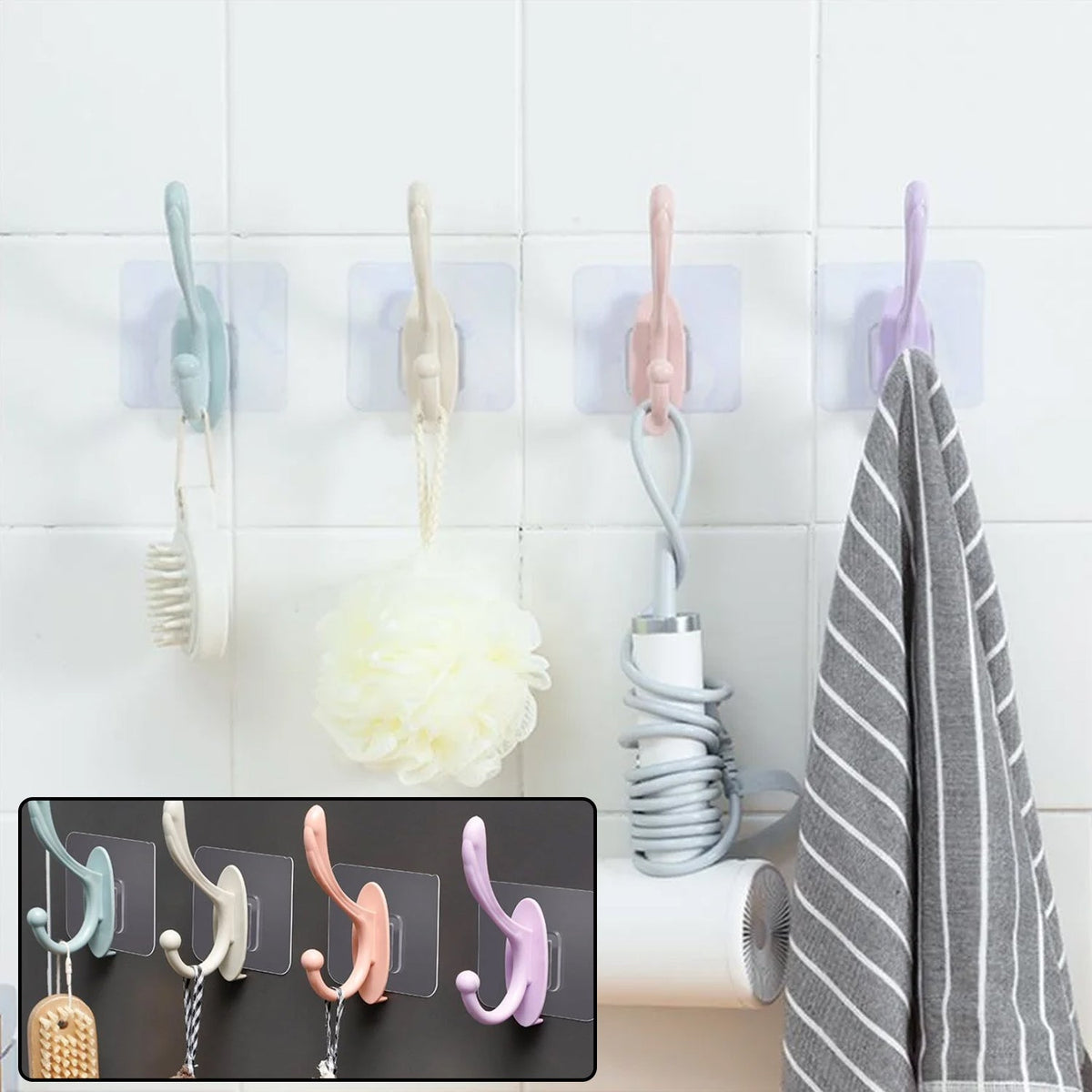 Heavy-Duty Self Adhesive Wall Hook – Drill-Free