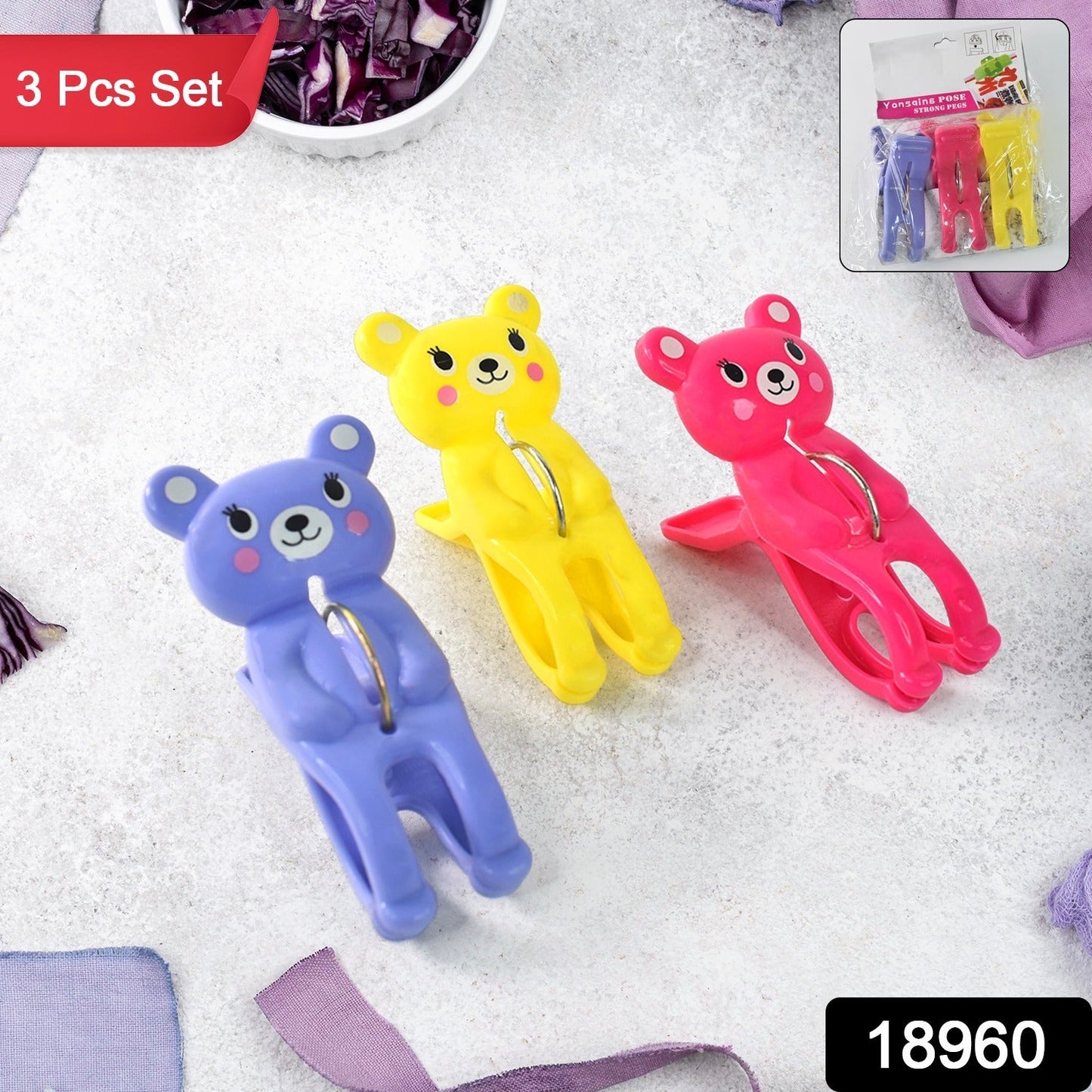 Windproof Towel Clips – Strong Plastic Clips (3 Pcs) - main product view