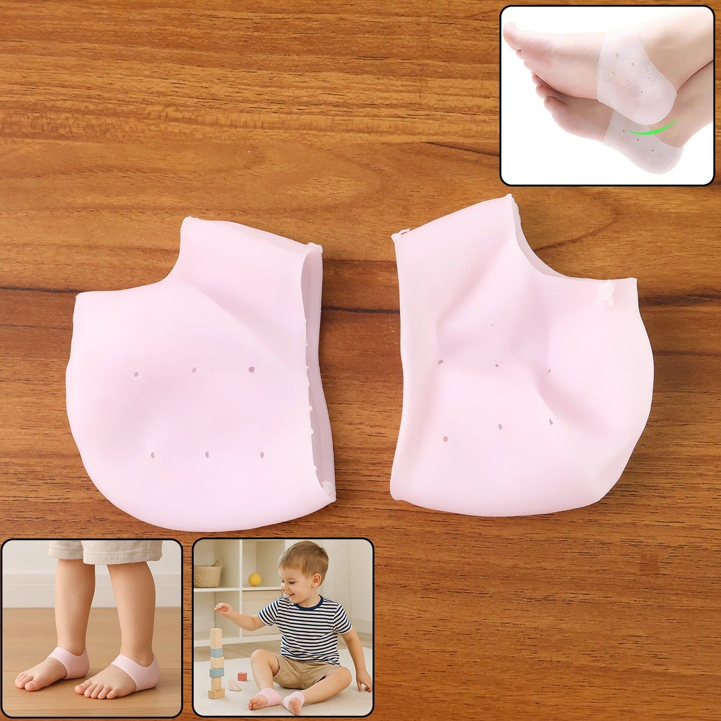 Kid Silicone Heel Protectors – Soft Gel Cushions for Heel Care