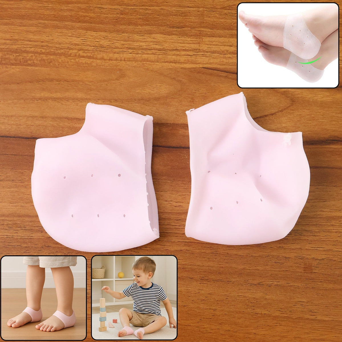 Kid Silicone Heel Protectors – Soft Gel Cushions for Heel Care