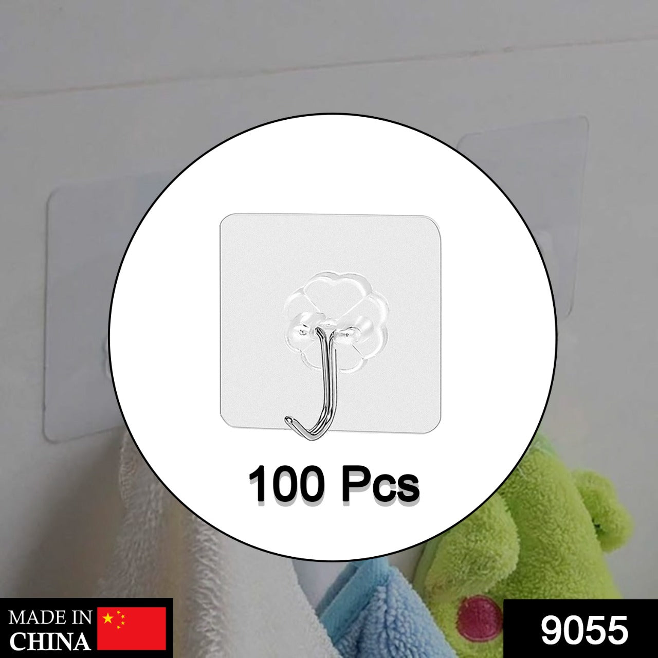 Stainless Steel Adhesive Wall Hooks 100-Pack – Strong - main product view